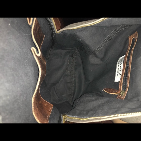 MAHI Leather Canvas backpack - Picture 8 of 8